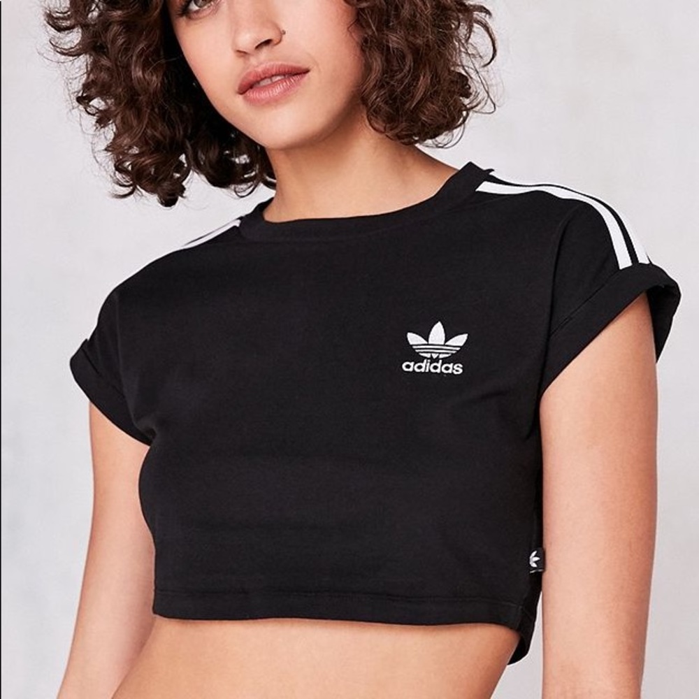 Adidas black cropped tee
